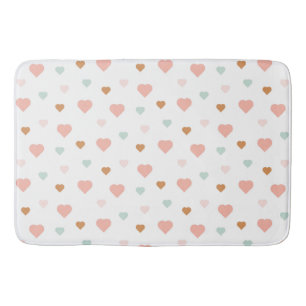 Tapis De Bain Boho petite fille pastel coeur d'amour