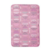 Tapis De Bain Boho Retro Bowls Lignes Rose (Devant (Vertical))