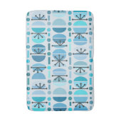 Tapis De Bain Boho Retro Bowls Lignes Turquoise (Devant (Vertical))