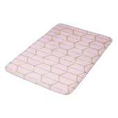 Tapis De Bain Boho rose Hexagon or & Glam géométrique (Angle)