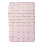 Tapis De Bain Boho rose Hexagon or & Glam géométrique (devant Vertical)
