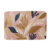 Tapis De Bain Boho rose vif Feuilles Collection moderne (Devant)