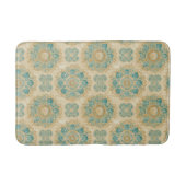Tapis De Bain Boho Turquoise et Sable Beige Mandala (Devant)