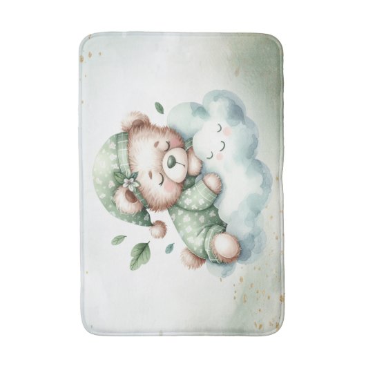 Tapis De Bain Boho vert dormant Teddy Ours mou (Devant (Vertical))