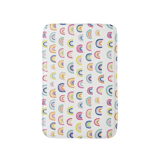Tapis De Bain Boho White Multi Rainbow (Devant (Vertical))