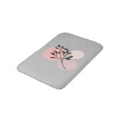 Tapis De Bain Boho Zen Botanique Sur Cercles Rose & Lilac (Angle)