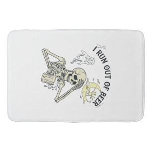 Tapis De Bain Boire Bière Squelette Fantôme Lune Halloween_1