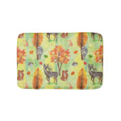 Tapis De Bain Bois Animaux d'aquarelle (Devant)