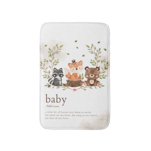 Tapis De Bain Bois Animaux Pépinière Baby Définition (Devant (Vertical))