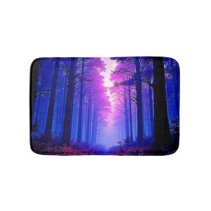 Tapis De Bain Bois Crépuscule Pourpre : Art Surréaliste