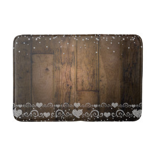 Tapis De Bain Bois de Campagne Rustique Glam Diamants Étincelle 