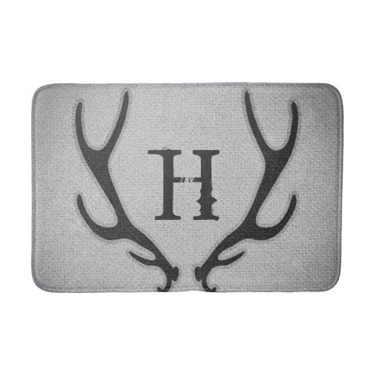 Tapis De Bain Bois de cerf rustique gris Faux Burlap Campagne Ch (Devant)