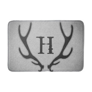 Tapis De Bain Bois de cerf rustique gris faux burlap chic campag