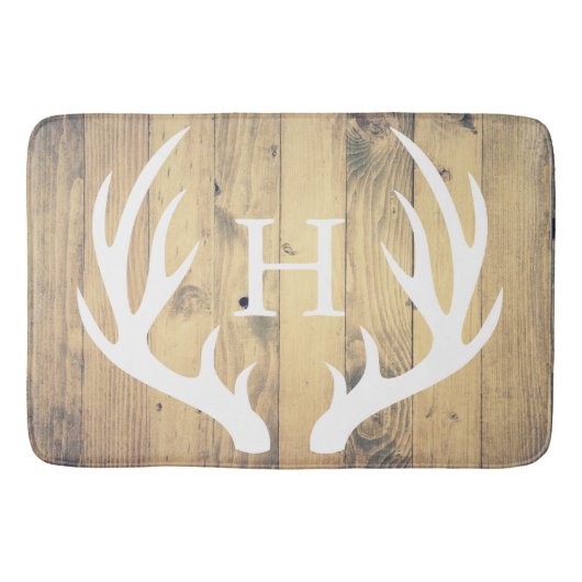 Tapis De Bain Bois de grange d'andouillers de cerfs communs (Devant)