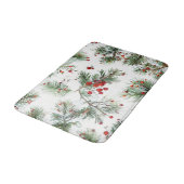Tapis De Bain Bois Pine & Berries rouges Conception de vacances (Angle)