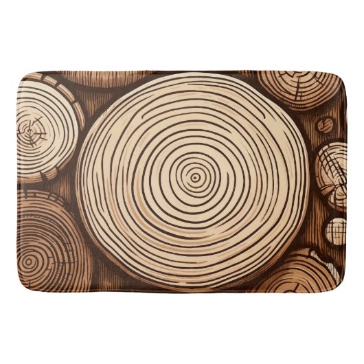 Tapis De Bain Bois rond Loges Forêt de bois (Devant)