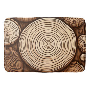 Tapis De Bain Bois rond troncs d'arbres en bois forêt boisée