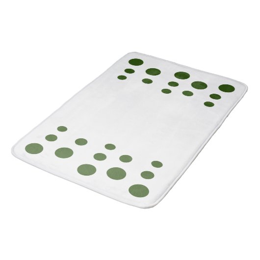 Tapis De Bain Bois vert et blanc Bulles modernes Points (Angle)
