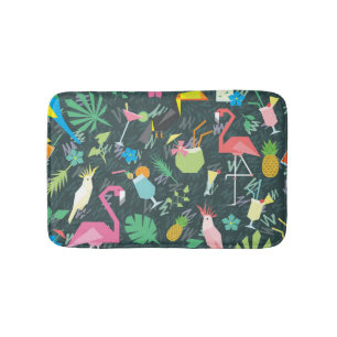 Tapis De Bain Boissons D'Oiseaux Tropicaux : Vibrant Sans Fil.