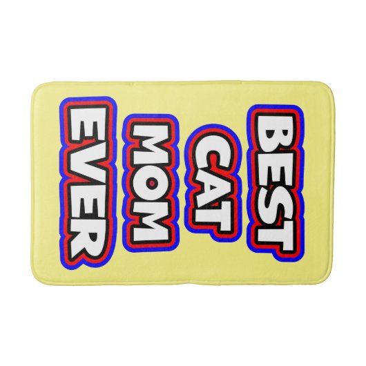 Tapis De Bain Bold Best Cat Mom Ever Fun Typographie (Devant)