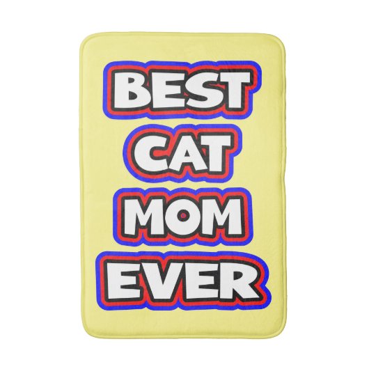 Tapis De Bain Bold Best Cat Mom Ever Fun Typographie (Devant (Vertical))