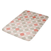 Tapis De Bain Bold Circle Pattern Bath Mat in Red Pink Mocha (Angle)