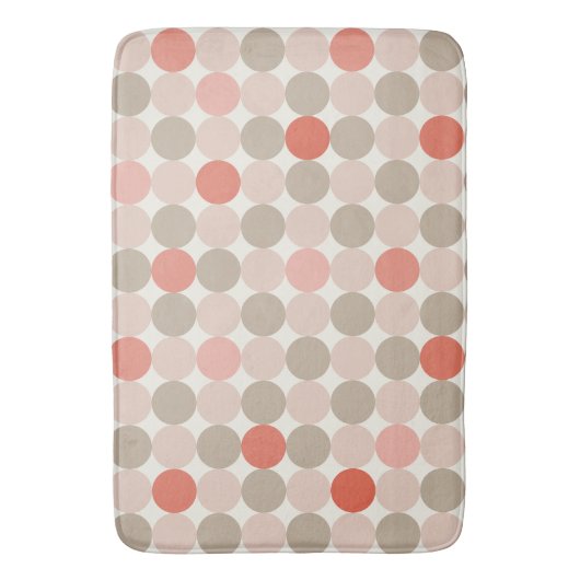 Tapis De Bain Bold Circle Pattern Bath Mat in Red Pink Mocha (devant Vertical)