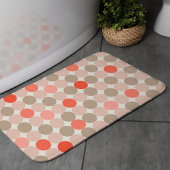 Tapis De Bain Bold Circle Pattern Bath Mat in Red Pink Mocha