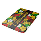 Tapis De Bain Bon Devis Fleurs Tropicales Noir (Angle)