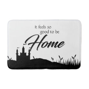 Tapis De Bain Bon pour être à la maison noir blanc calligraphie