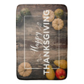 Tapis De Bain Bon thanksgiving Gourds sur bois rustique (devant Vertical)