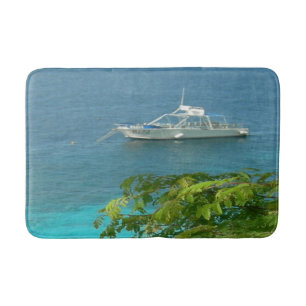 Tapis De Bain Bonaire Vue sur l'océan avec bat de bateau