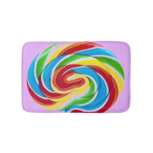 Tapis De Bain Bonbon sucré couleur mignon Rainbow Lollipop (Devant)