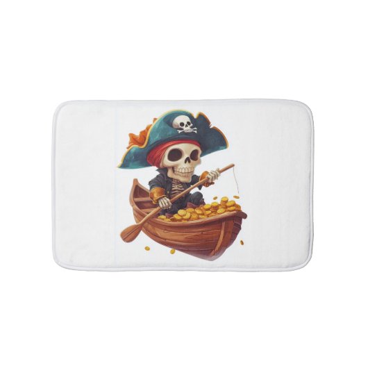 Tapis De Bain Bone Buccaneer � Funny Pirate Skull (Devant)