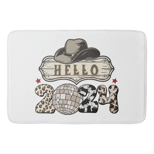 Tapis De Bain Bonjour 2024 occidental (Devant)