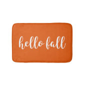 Tapis De Bain Bonjour Automne Tendance Typographie Chaud Orange (Devant)