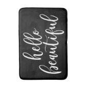 Tapis De Bain Bonjour beau manuscrit blanc (Devant (Vertical))