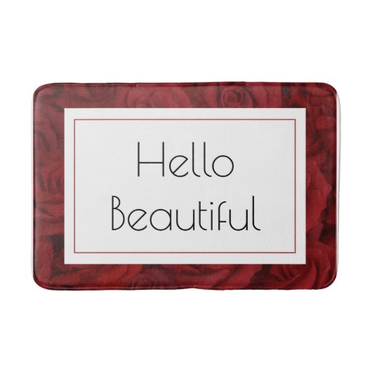 Tapis De Bain "Bonjour belle" Rose rouge Moyen (Devant)