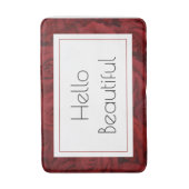 Tapis De Bain "Bonjour belle" Rose rouge Moyen (Devant (Vertical))