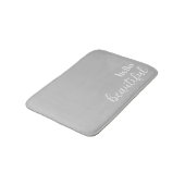 Tapis De Bain Bonjour belle typographie blanc & gris (Angle)