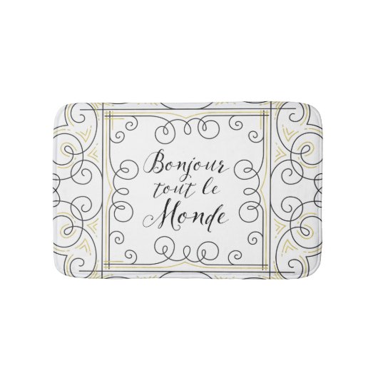 Tapis De Bain Bonjour chacun - la salutation de professeur (Devant)