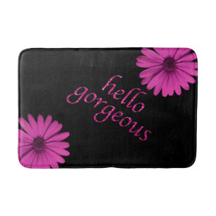 Tapis De Bain Bonjour flirt Girly magnifique de regard de