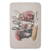 Tapis De Bain Bonjour French Bulldogs (devant Vertical)