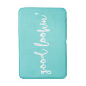 Tapis De Bain Bonne recherche Calligraphie Blue Bath Mat (Devant (Vertical))