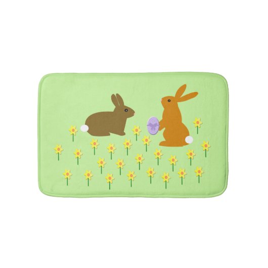 Tapis De Bain Bonnets de Pâques et jonquilles (Devant)