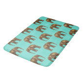 Tapis De Bain Bons éléphants brun turquoise et doré (Angle)