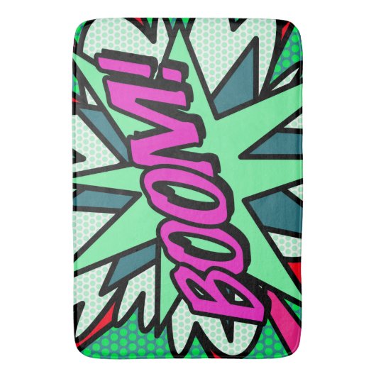 Tapis De Bain BOOM Fun Cool Modern Comics Book (devant Vertical)