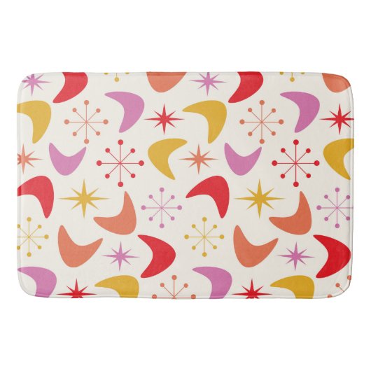 Tapis De Bain Boomerang milieu du siècle avec explosions atomiqu (Devant)