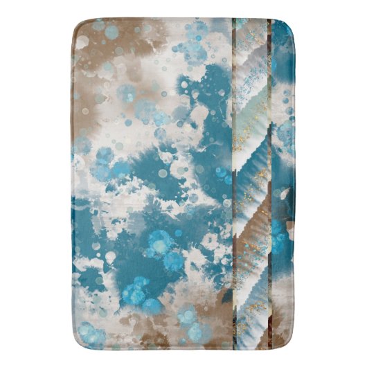 Tapis De Bain Bordure Abstraite de vague côtière (devant Vertical)