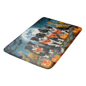 Tapis De Bain Bordure Collie Halloween Éffrayant (Angle)